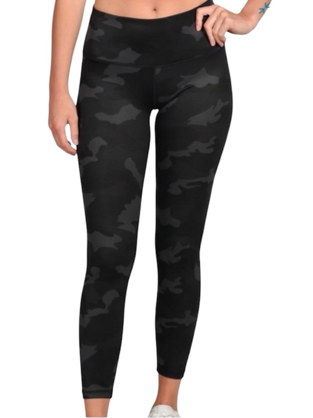 Nicole Miller Leggings High Waist Black and Gray Camouflage Women’s Size Small